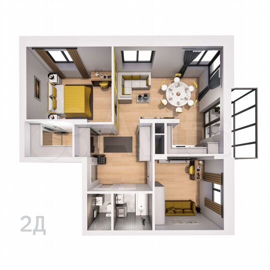 2-к. квартира, 73,2 м², 13/25 эт.