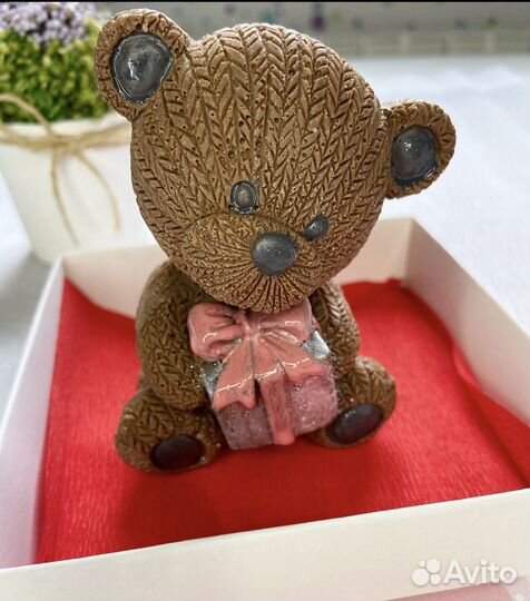 Форма для шоколада (Мишка с подарком)