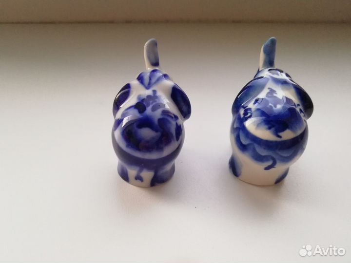 Фигурки слоников, Гжель