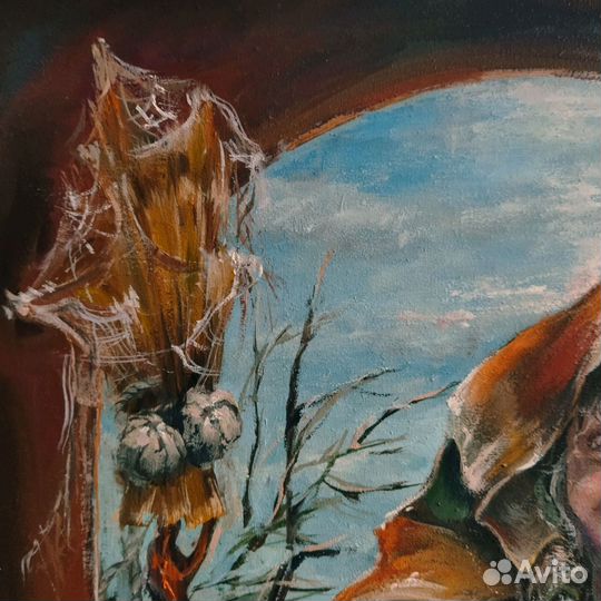 Баба Яга картина маслом на холсте 40х60 см