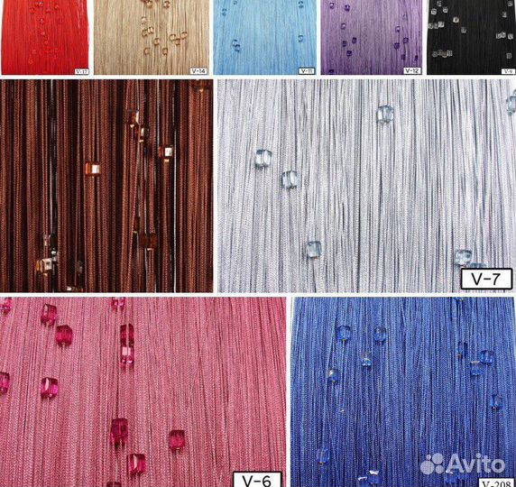 Шторы нити (кисея)