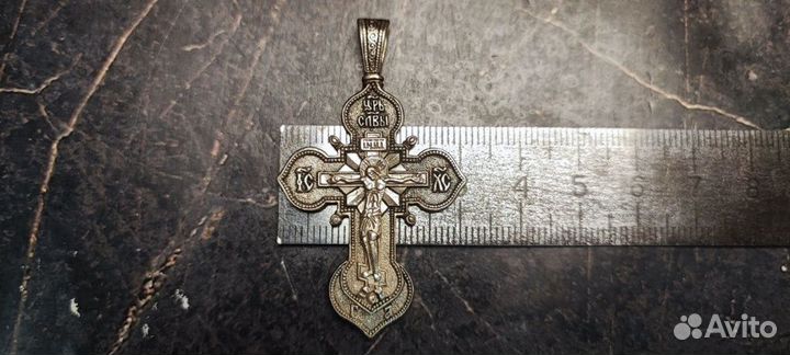 Серебряный крест 925 пробы массой 9.25 грамма