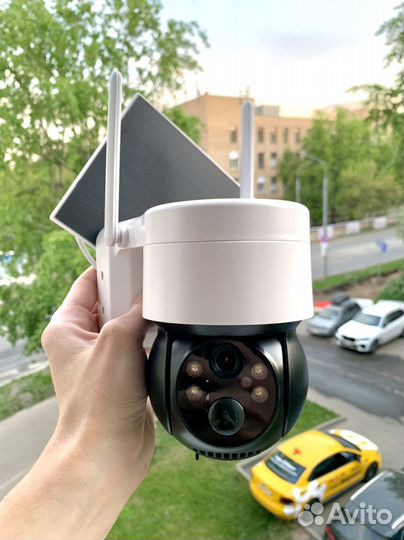 Уличная поворотная Wi-Fi камера с солн. батареей