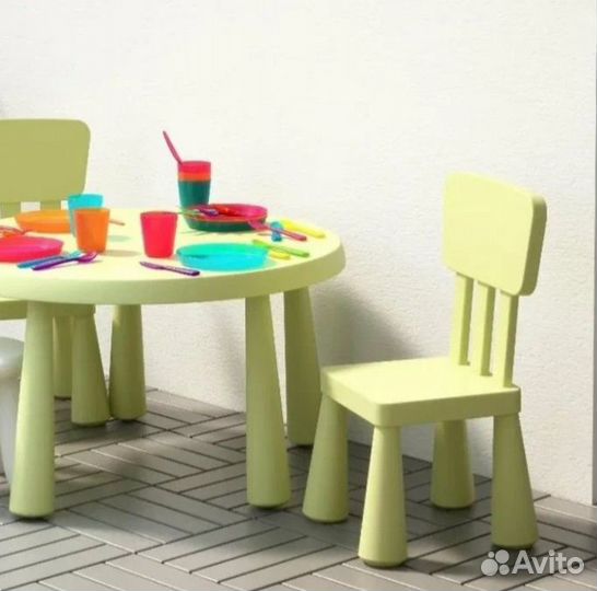Детский стол и стул IKEA маммут