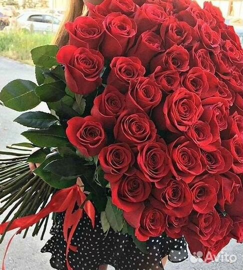 Розы высокие Доставка цветов