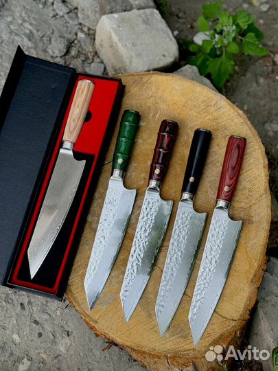 Кизлярский кухонный шеф нож. Дамаск