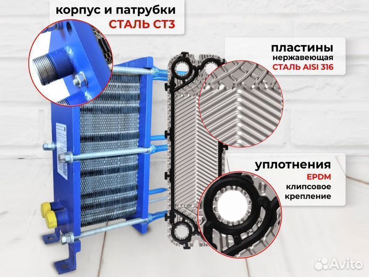 Разборный теплообменник SN04-81- отопление, 100кВт