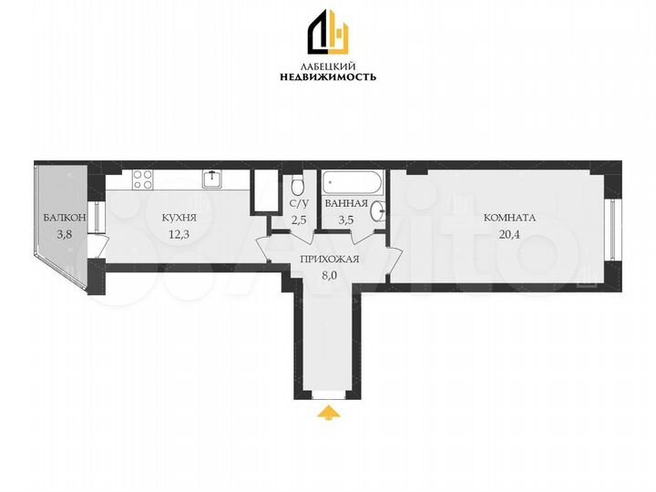 1-к. квартира, 46,5 м², 11/25 эт.