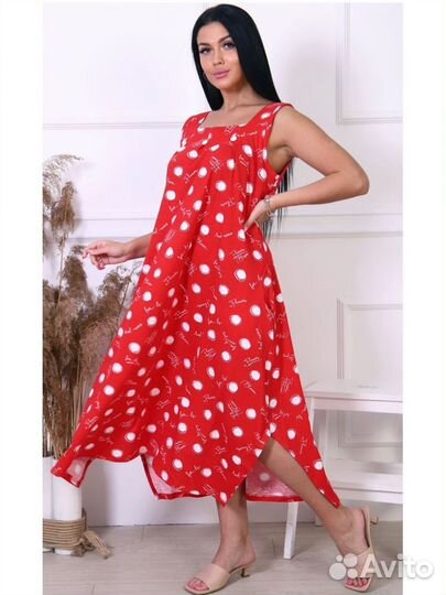 Платье сарафан из хлопка 50р новое