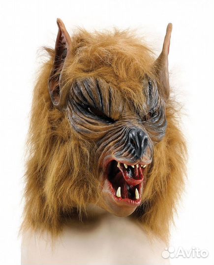 Маска Волчица коричневая вм182, латекс,искусственн