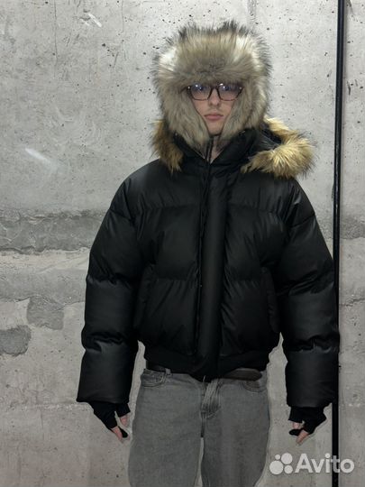 Пуховик Куртка Alaska Faux Fur Black Puffer