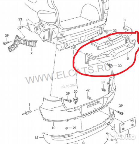 Усилитель заднего бампера Tiguan 1