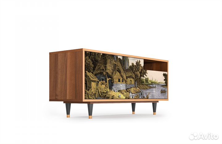 Тв-тумба T7 - Орех - Mill along a River