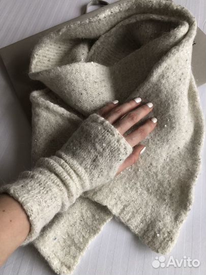 Шарф,митенки/комплект,шерсть