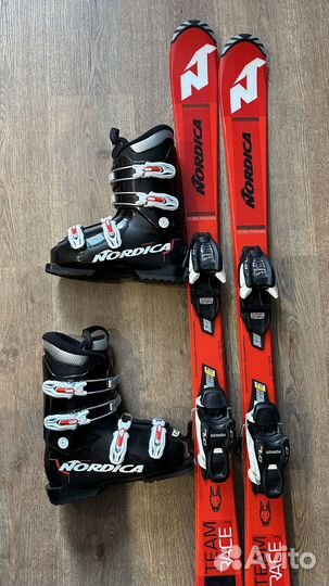 Горные лыжи 120 + ботинки 23,5