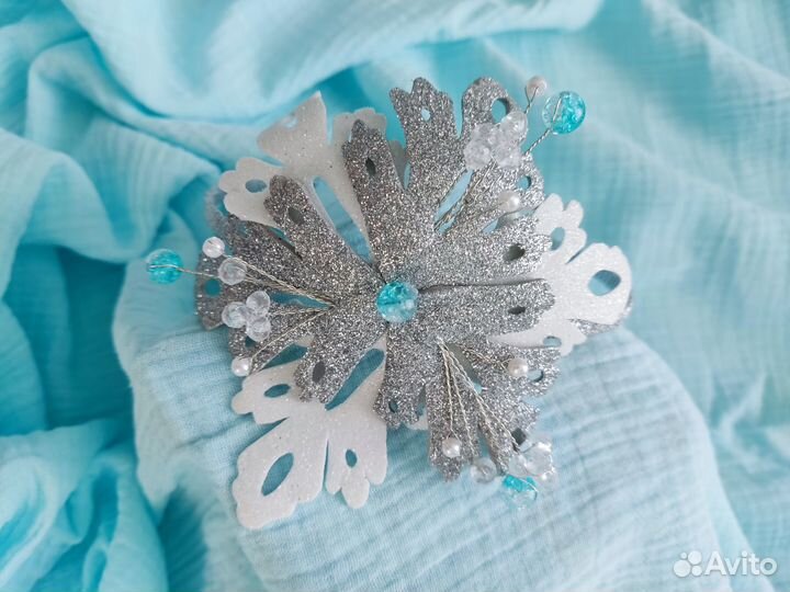 Ободок Снежинка для Снегурочки/Снежинки бусины