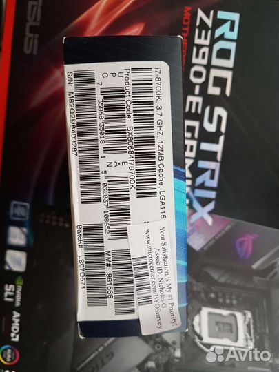 Комплект Asus ROG Strix Z390-E i7 8700K
