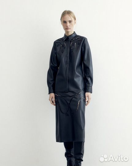 Рубашка кожаная lime