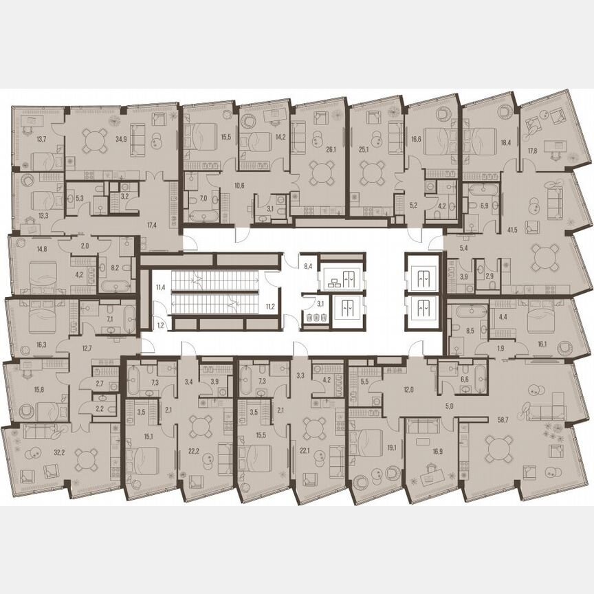 4-к. квартира, 117 м², 31/32 эт.