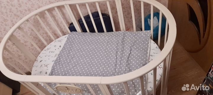 Детская кроватка трансформер с маятником