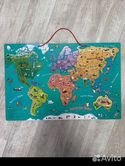 Магнитный пазл Карта мира на английском языке