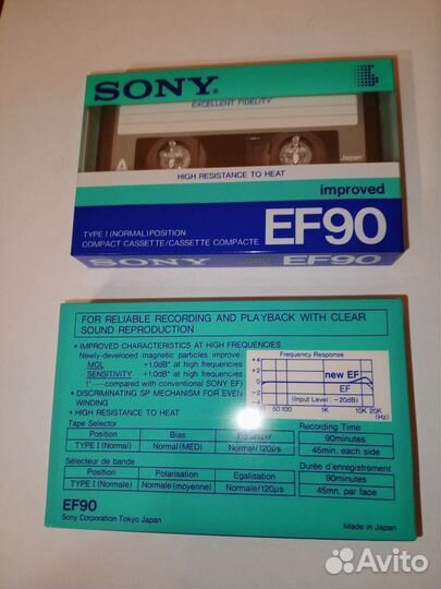 Аудиокассета sony EF90n improved