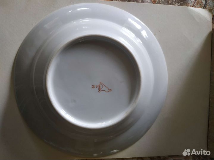 Тарелка детская медведи на велосипеде цирк Дулево