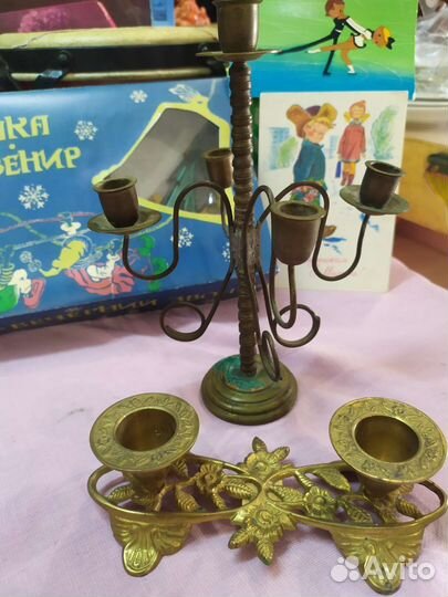 Подсвечники латунь керамика СССР