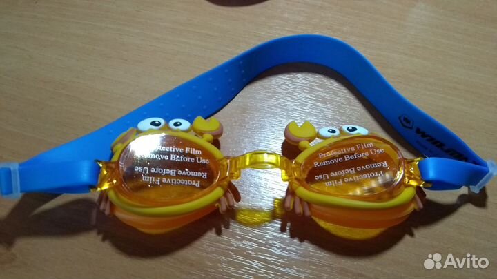 Желтенькие очки детские для плавания регулируемые