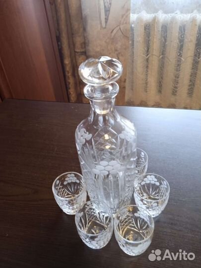 Графин хрустальный СССР и стаканы
