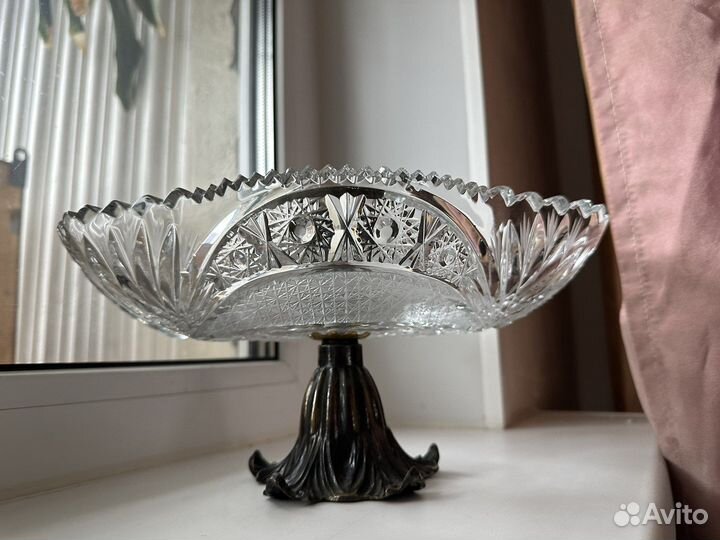 Ваза для фруктов на ножке винтаж