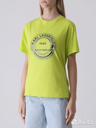 Футболка хлопковая с принтом Karl Lagerfeld