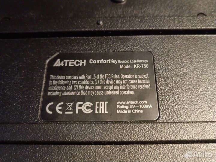 Клавиатура проводная A4Tech KR-750, черный