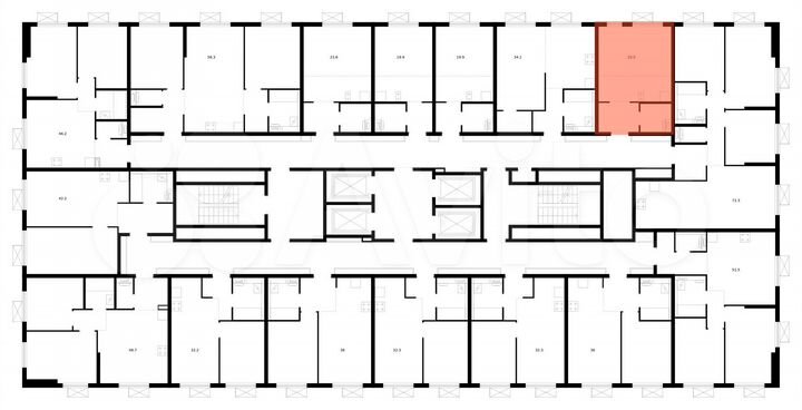 Квартира-студия, 25,5 м², 21/33 эт.