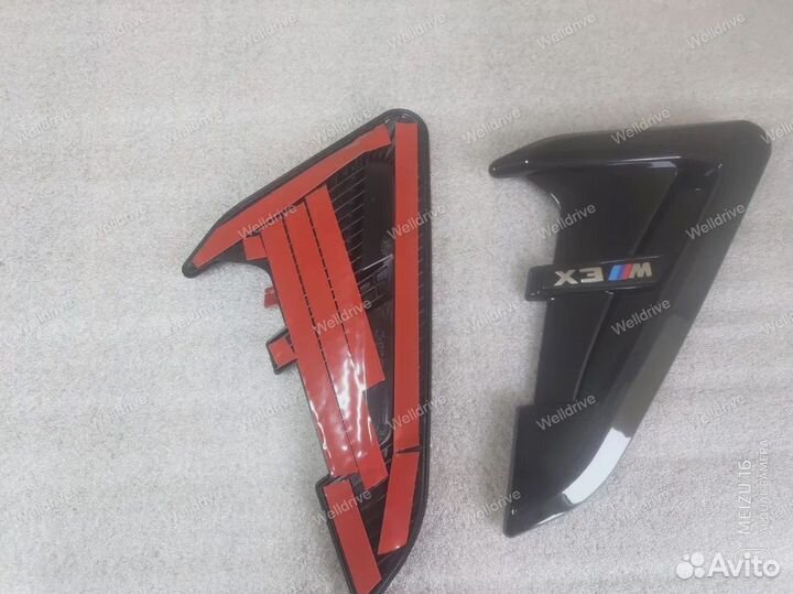 Жабры на крылья BMW X3 G01 черный глянец