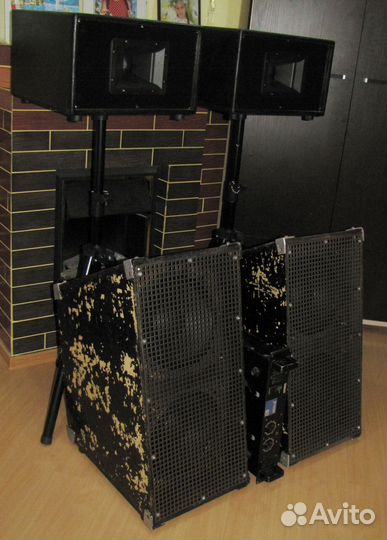 Колонки F.Audio 4200W Рупоры Сабы Усилок Штативы