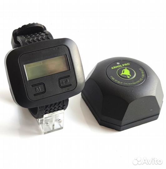 Бургер черный кнопка вызова официанта часы Эконом