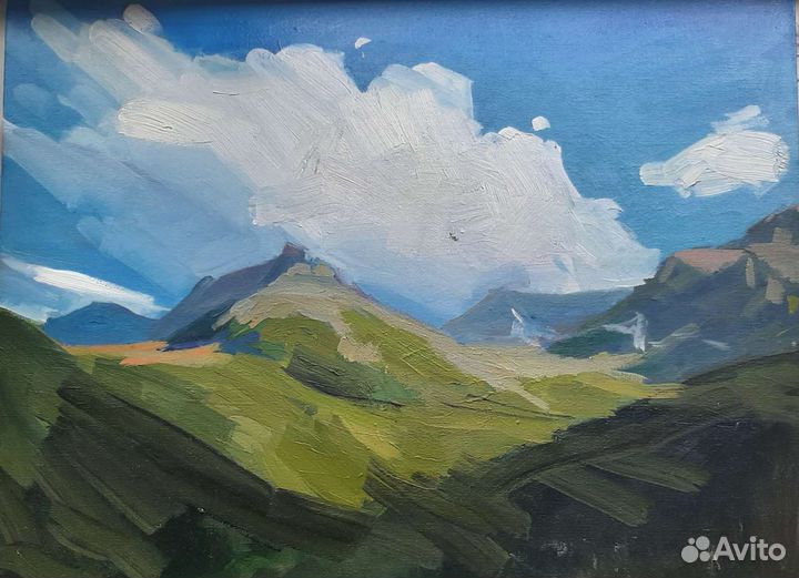 Картина маслом пейзаж горы