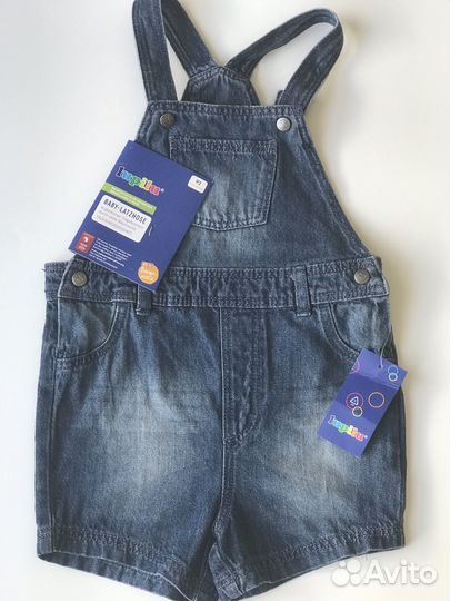 Джинсовый комбинезон шорты 62,74,86,92