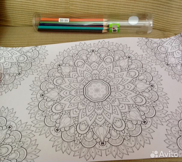 Раскраска Антистресс + карандаши и точилка в набор