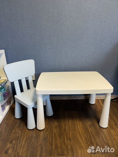 Детский стол и стул IKEA маммут