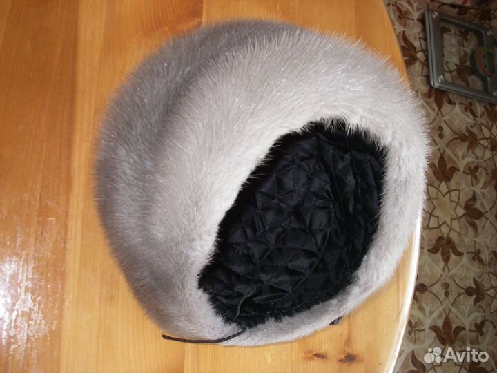 Шапка женская норка голубая