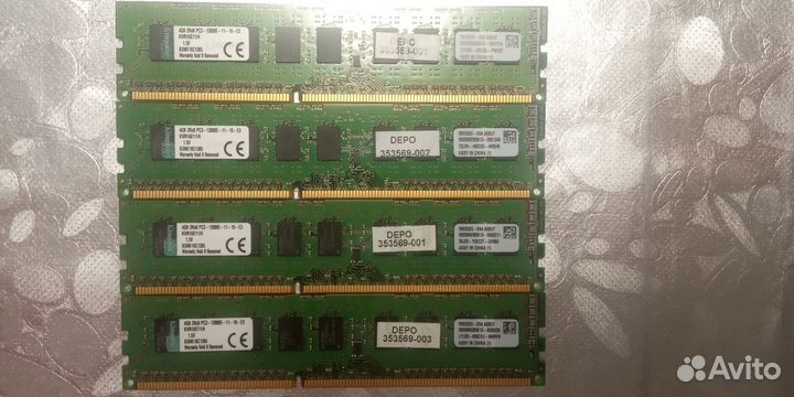 Память Kingston 4Гб DDR3 ECC PC3-12800E KVR16E11/4