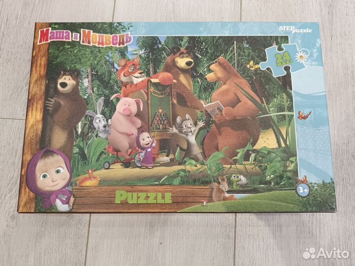 Крупный макси maxi пазл Маша и медведь 24 детали