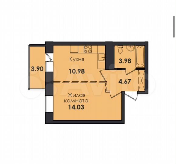 1-к. квартира, 37,9 м², 1/18 эт.