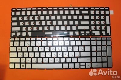 Клавиатура для ноутбука HP 15-ab серебро с подсвет