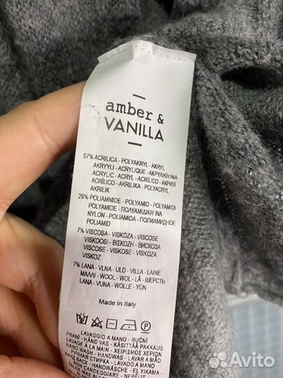 Серое трикотажное платье Amber&Vanilla Италия 48