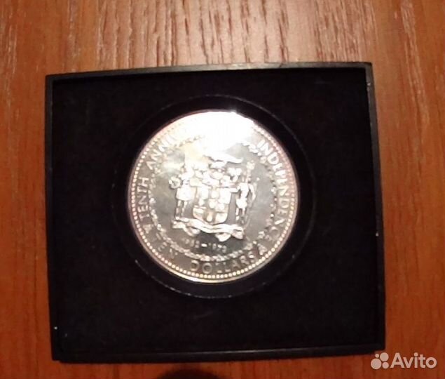 Монета 10 долларов 1972 Ямайка серебро 49гр