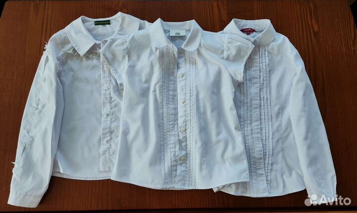 Блузка белая школьная на девочку 134 Next и др