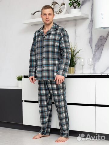 Пижама мужская фланелевая серая